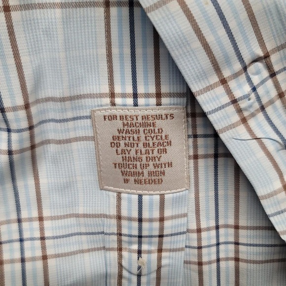 Peter Millar Shirt Mens XL Blue Plaid‎ Casual Button Down Long Sleeve Formal - Picture 8 of 12